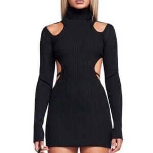 I.AM.GIA Black Long Sleeve Cut-Out Dress